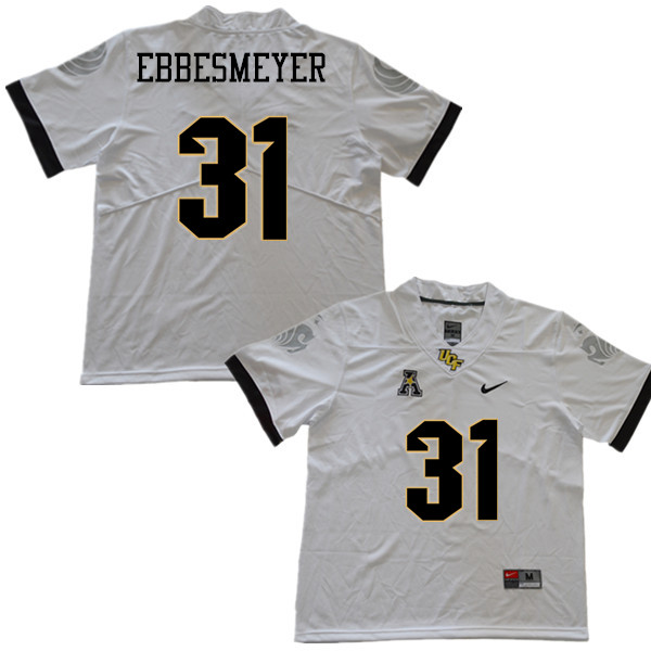 Men #31 Luke Ebbesmeyer UCF Knights College Football Jerseys Sale-White - Click Image to Close